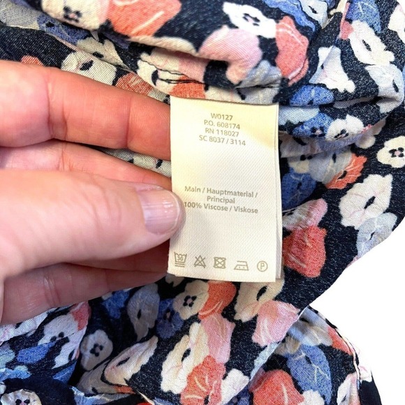 Boden Hotchpotch Poppy Meadow Floral Dress Blue Pink Multi Pattern Sz 6R - Picture 13 of 16